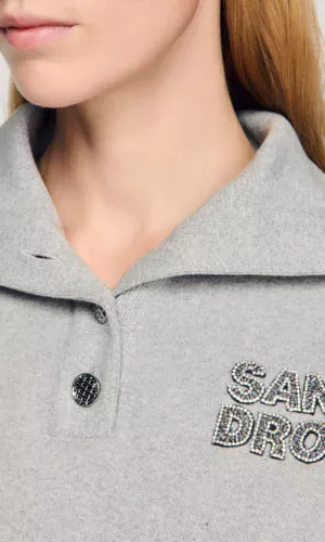 СВИТШОТ С ОТЛОЖЕННЫМ ВОРОТНИКОМ SANDRO